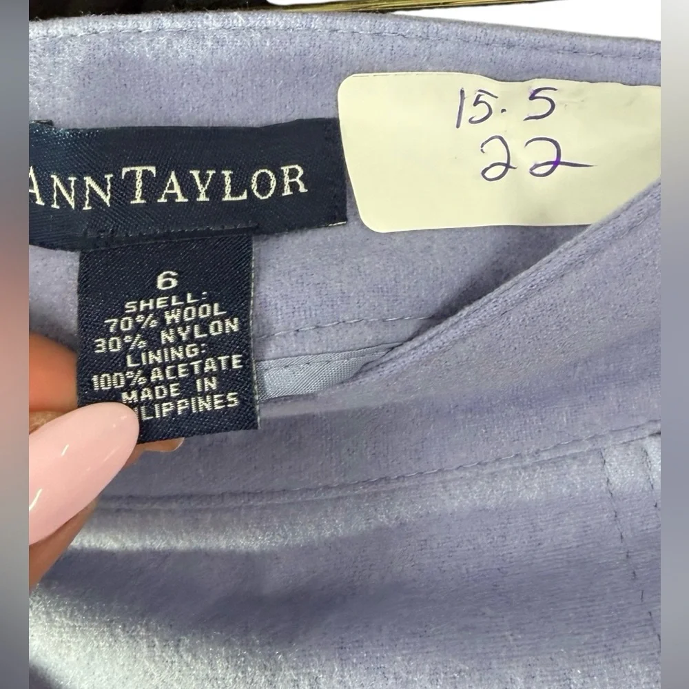 Ann Taylor Vintage Lavender Wool Blend A-Line Skirt Women’s Size 6 Career - Picture 4 of 5